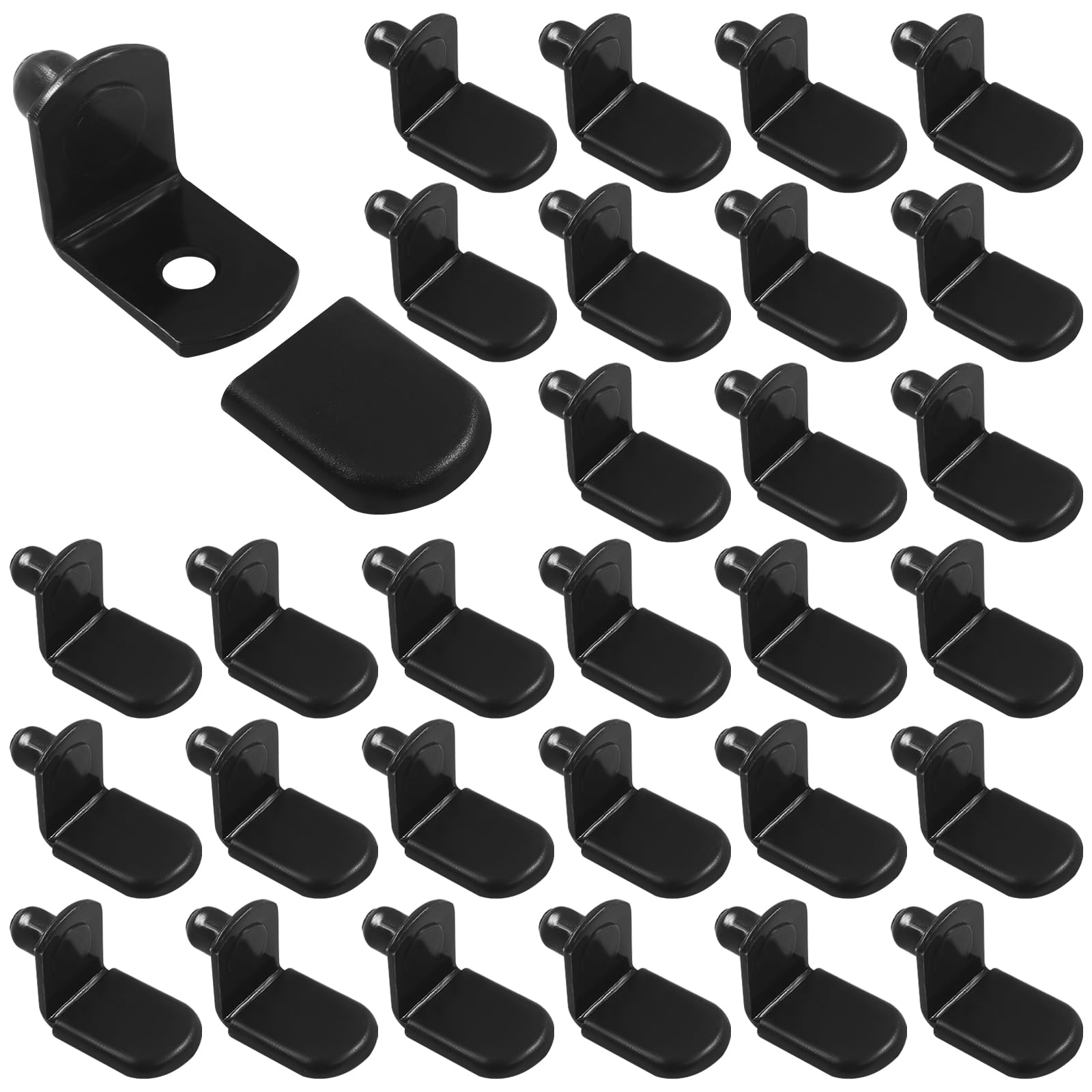 30 PCS Shelf Pins L-Shaped, 1/4 Inch, Black