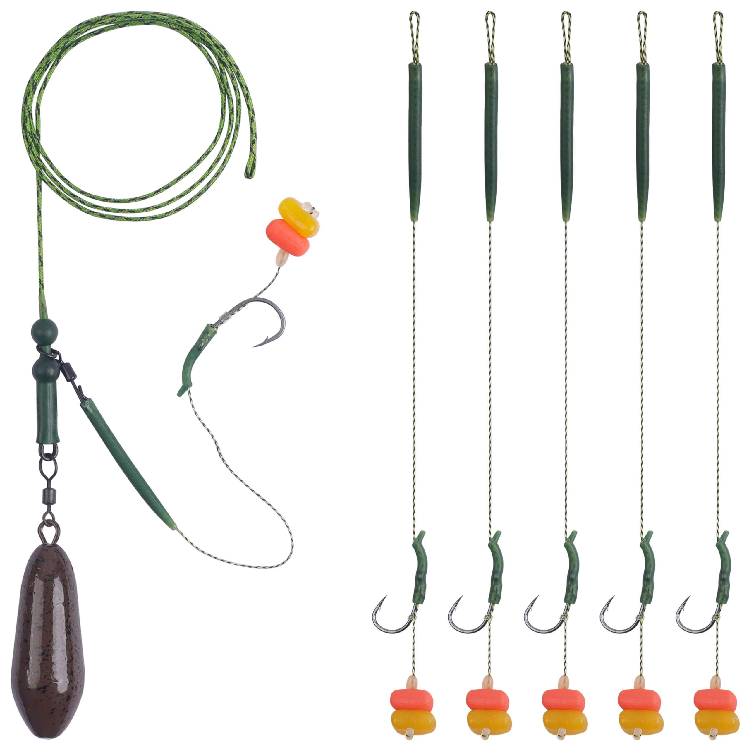 Hand Made Carp Fishing Rigs, Carp Tackle Rig Chod Helicopter Rig Sinker Weights Fish Hooks Swivels Clip Setup Boilie Bait Rigs Carp Fishing Accessories Equipment