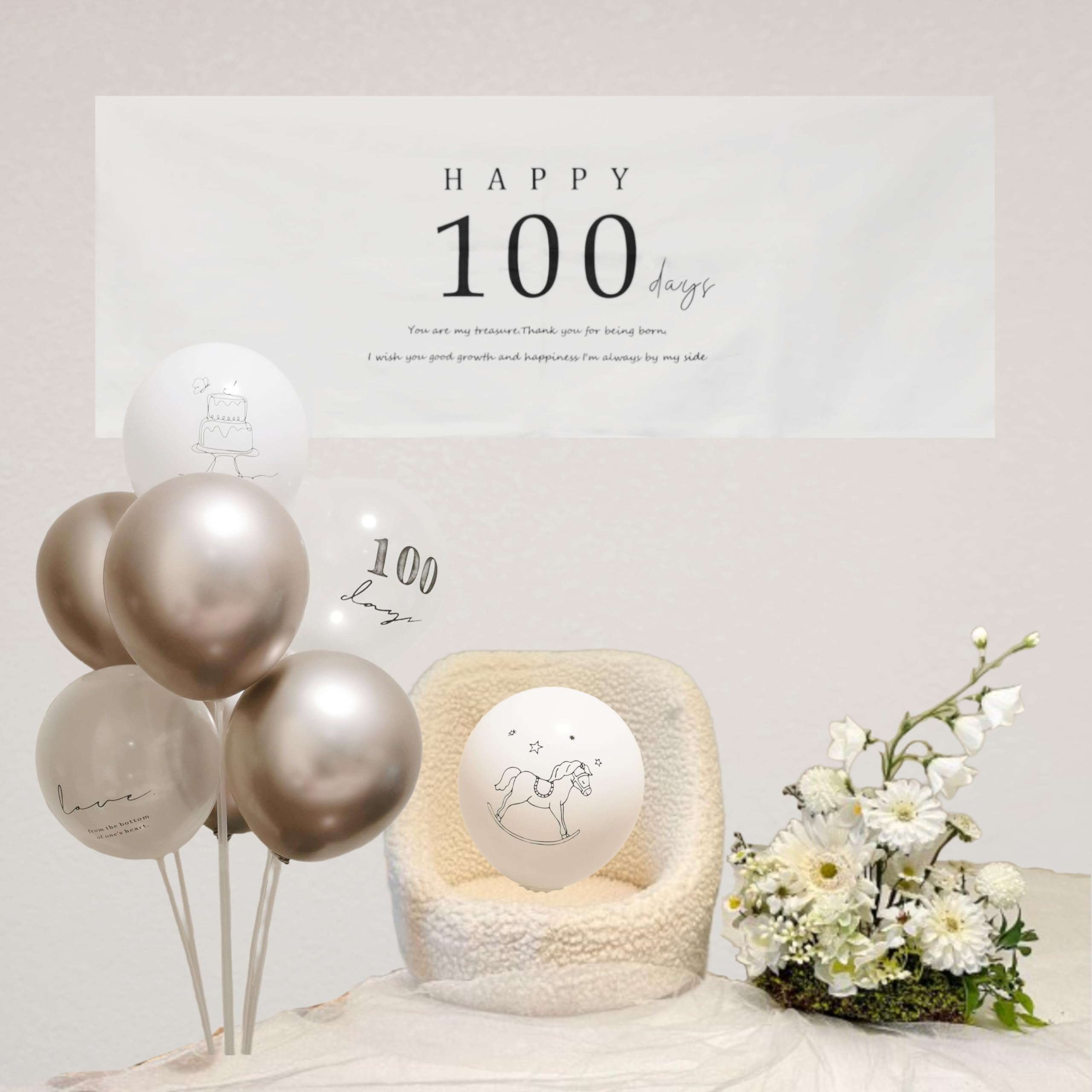 Amazon | 100日記念 happy100days100日祝い100日誕生日バースデー