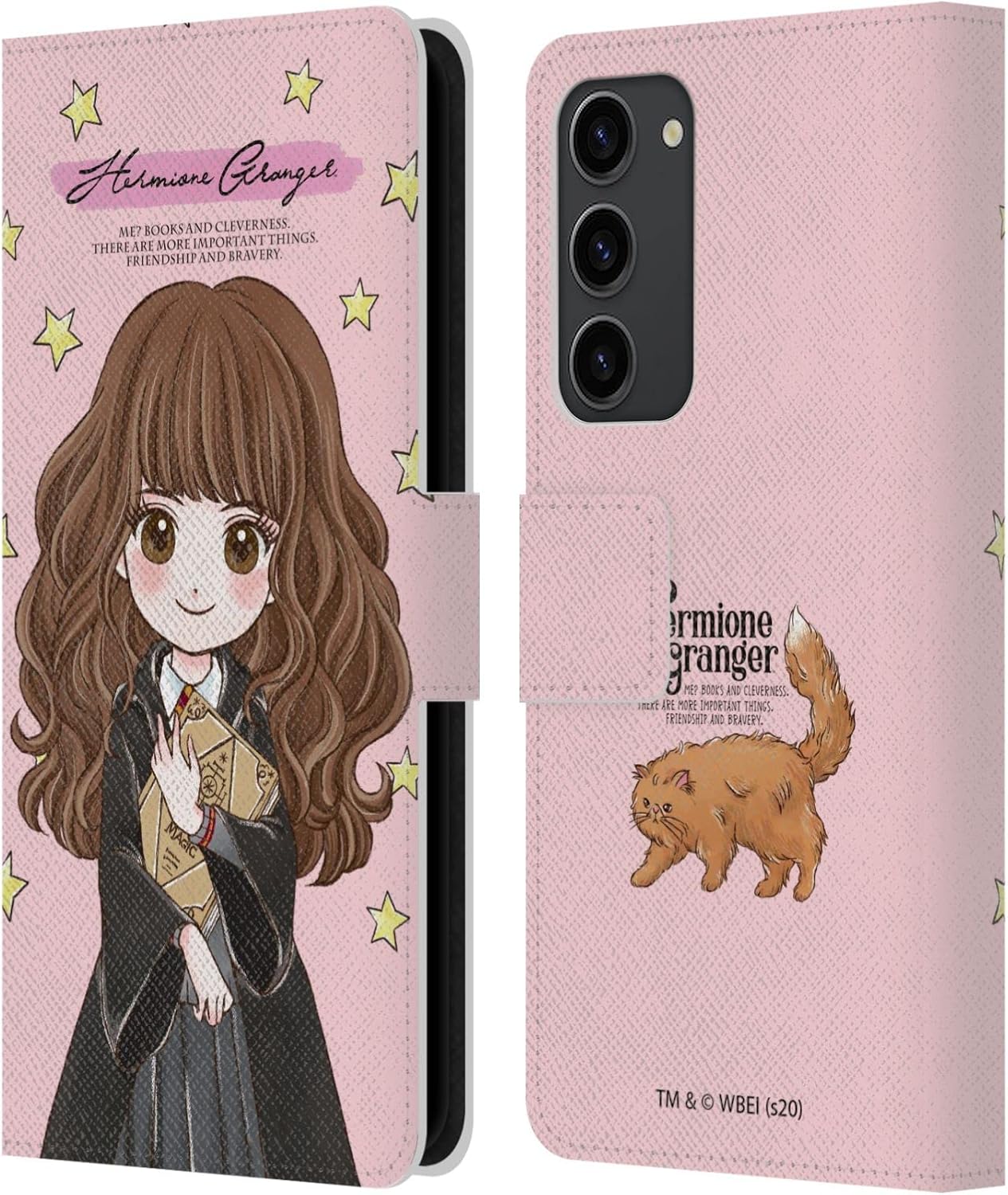 Head Case Designs Officially Licensed Harry Potter Hermione Granger Deathly Hallows XXXVII Leather Wallet Case Compatible with Samsung Galaxy S23+ 5G