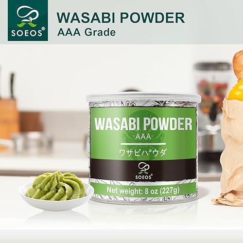 Miniatura 3 de Soeos Wasabi en polvo de 8 oz (227 g), polvo de wasabi premium para sushi y sashimi