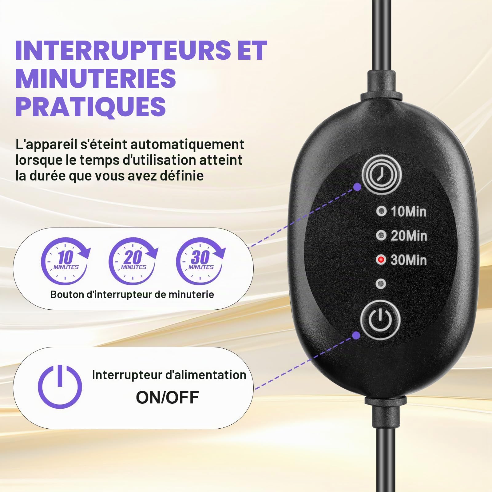 Lampe Infrarouge 660nm, 120 LED, minuterie, trépied | 15-30 min, 2-5x/sem, réglable, 40-60cm, visage/corps/dos