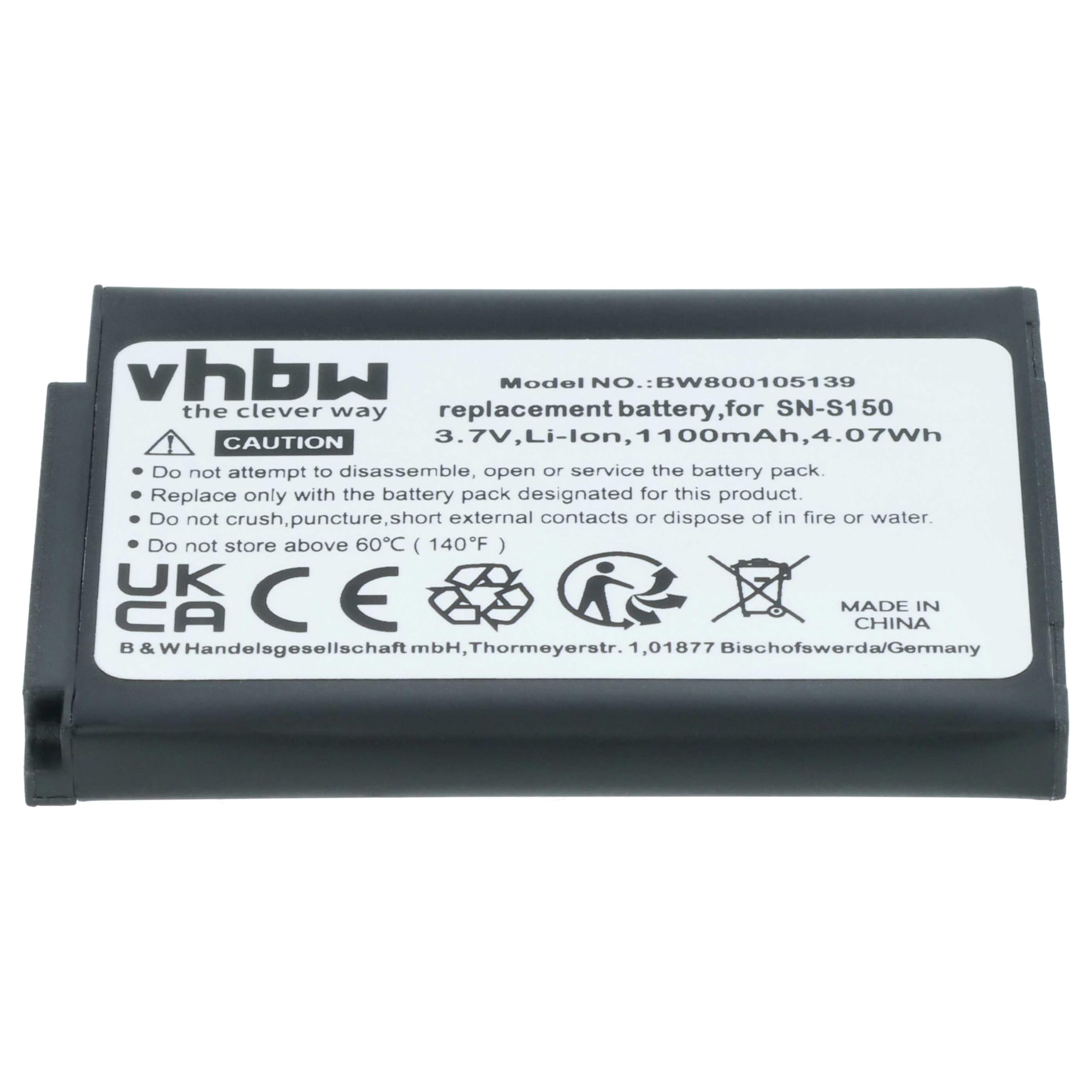 vhbw Batterie Compatible avec Philips Avent SCD-603H, SCD-603/00, SCD603, SCD603/10, SCD603/20 Moniteur bébé, babyphone (1100mAh, 3,7V, Li-ION)