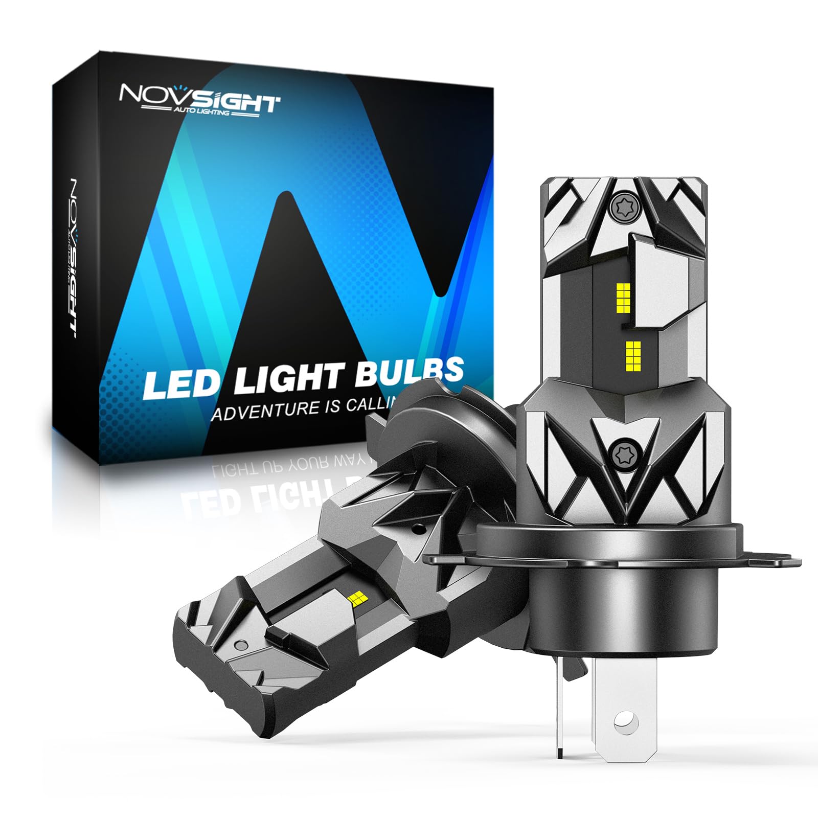 Bombillas H4 LED 20000 lm NOVSIGHT faros delanteros 6500K kit plug and play coche 8