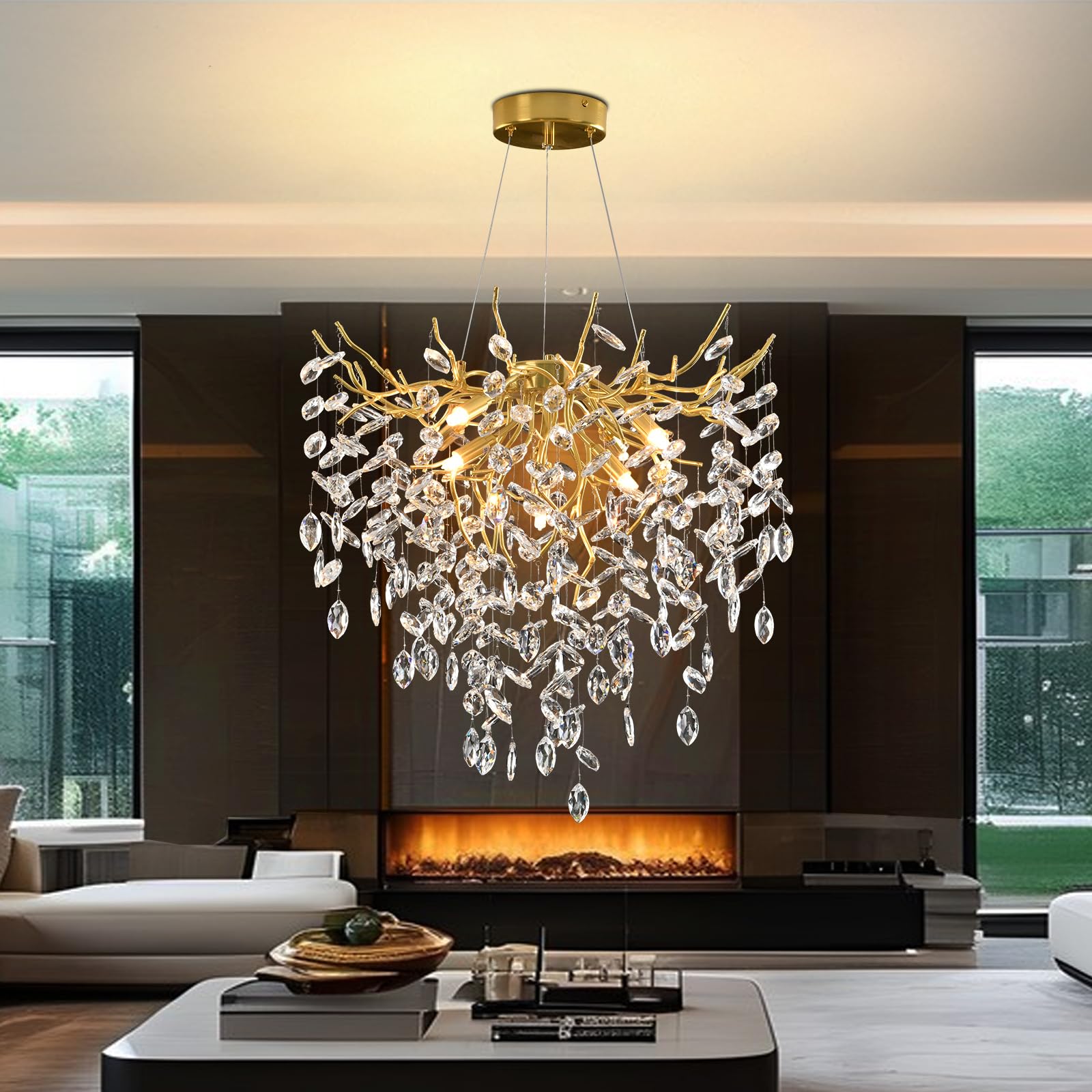 Moderne Zwarte Kristallen Kroonluchter voor Eetkamer en Keuken Eiland Hedendaagse Rechthoekige Hanglamp Armatuur met Lange Rechthoek Ontwerp 33/83cm K9 Kristallen