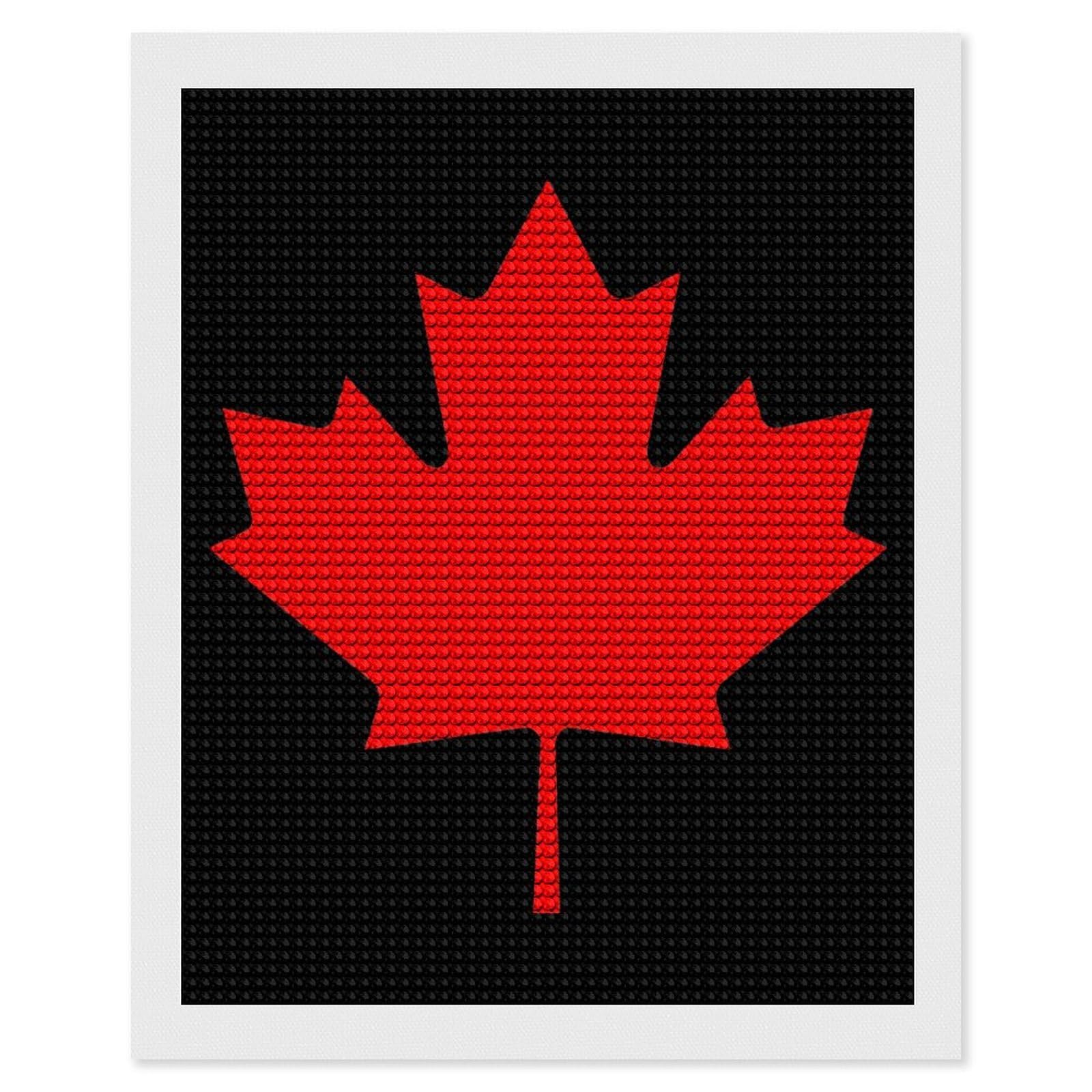 Nclqvjxzkhw Style Canada Flag Diamond Art Painting For Adult Round Diamonds Pictures Arts Crafts Home Wall Decor 16"X20"