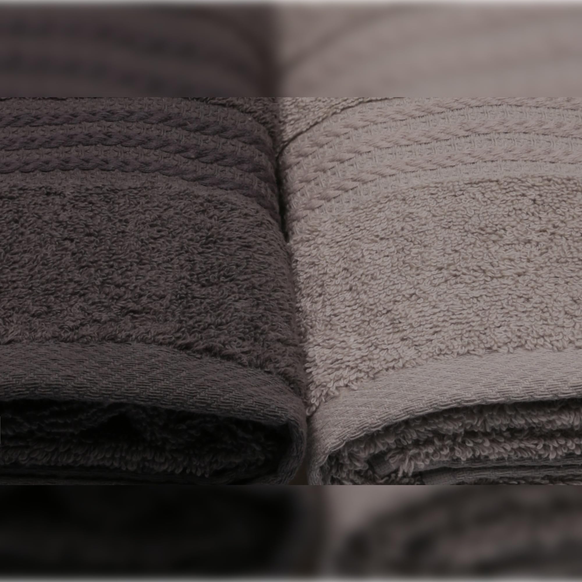 WELL HOME MOBILIARIO & DECORACIÓN Hand Towel Set (4 Piece) White, Grey, Dark Grey and Black, White Grey Dark Grey Black, 50x90 - Image 3