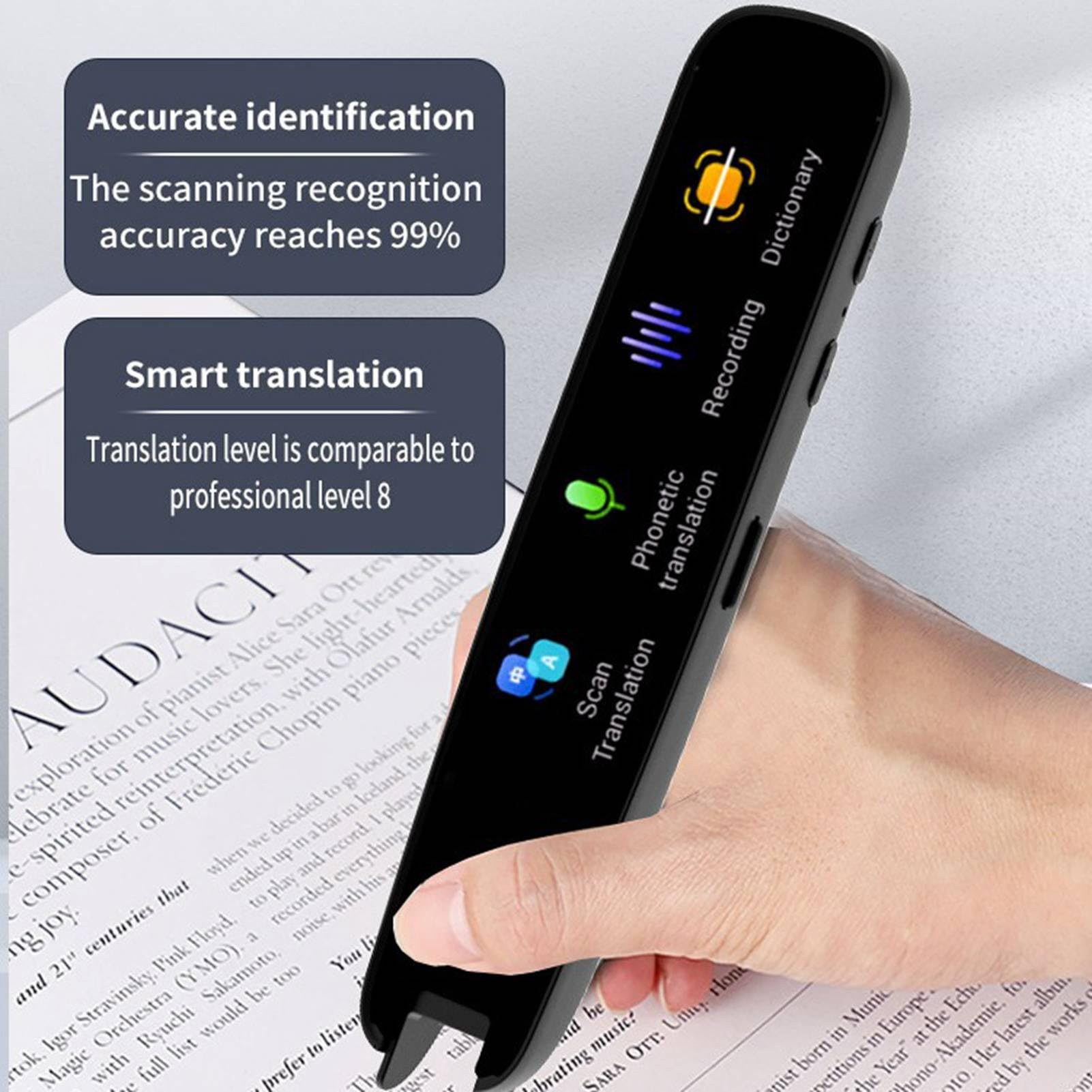 Stylo Lecteur de Numérisation, Stylo Traducteur, Stylo de Lecture de Texte à Parole, Lecteur de Stylo Numérique, Scanner de Stylo de Traduction sans Fil, Stylo Traducteur
