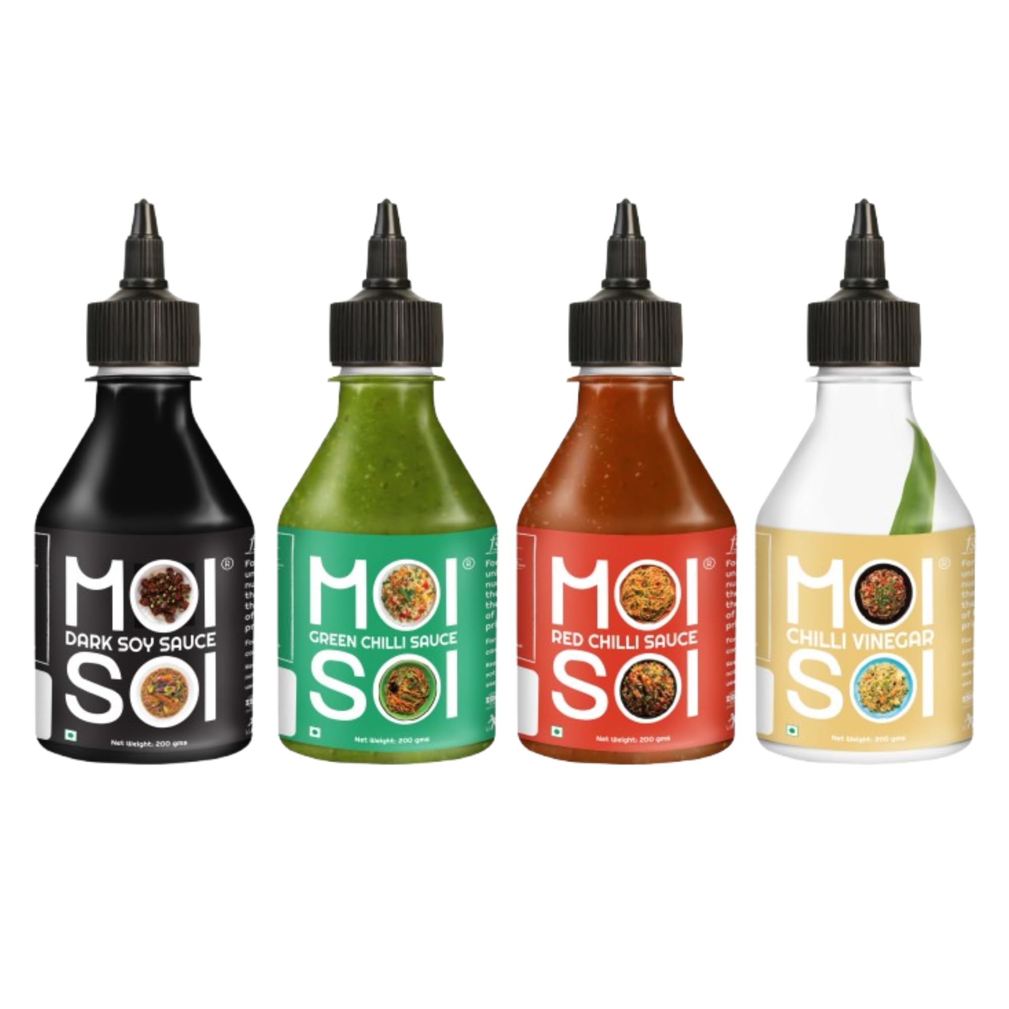 MOI SOI Value Pack of Dark Soy, Chilli Vinegar, Red Chilli & Green Chilli Sauce (200ml Each | Fulfill all your Chinese Cravings) (B0D8QL9LR6) Amazon Price History, Amazon Price Tracker
