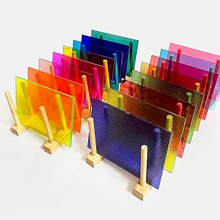 Paquete variado de 24 hojas de vidrieras transparentes de catedral, 4 x 6 pulgadas, vibrantes vidrios de arte arcoíris para atrapasoles, mosaicos y manualidades de bricolaje