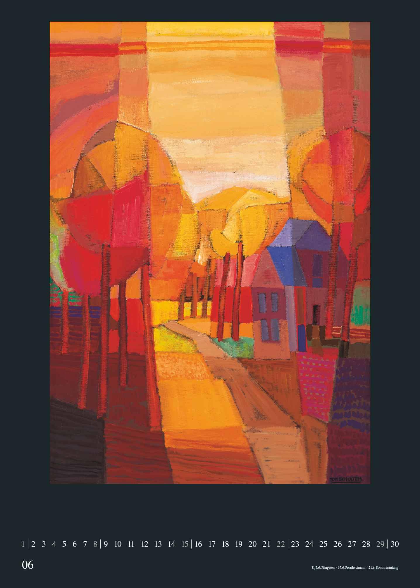 DUMONT - Ton Schulten 2025 Wandkalender, 50x70cm, Posterkalender mit leuchtenden Landschaftsmosaiken von Ton Schulten, Kalender mit zwölf ausgewählten Malereien