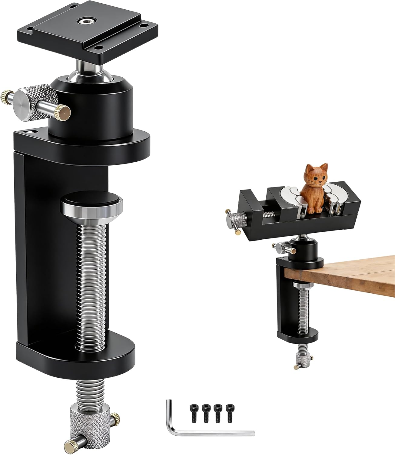 ARKNOAH Heavy-Duty Table Vise Stand with 360° Swivel Base & Enhanced Clamping Force, Double Locking Adjustable Bench Vise Bracket for Precision Work, Model Making, Hobby & Crafts