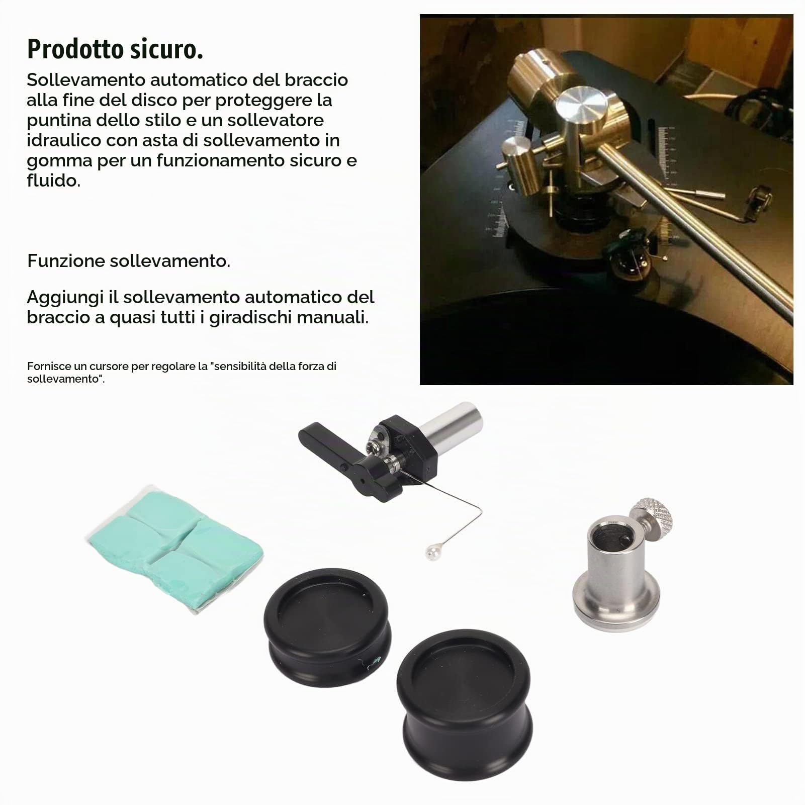 Sollevatore Automatico Del Braccio, Sollevatore Di Sicurezza Professionale Ad Altezza Regolabile Per Disco Giradischi Con Asta Di Sollevamento In Gomma, Per Giradischi In Vinile