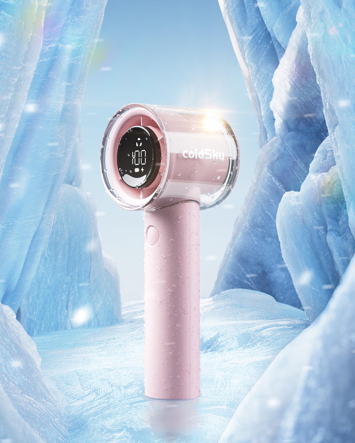 coldSky Handheld Portable Turbo Fan, Speed (1-100) Adjustable USB Rechargeable Powerful Mini Fan With Digital Display, 3000mah Battery Operated Small Fan For Outdoor, Travel, Office