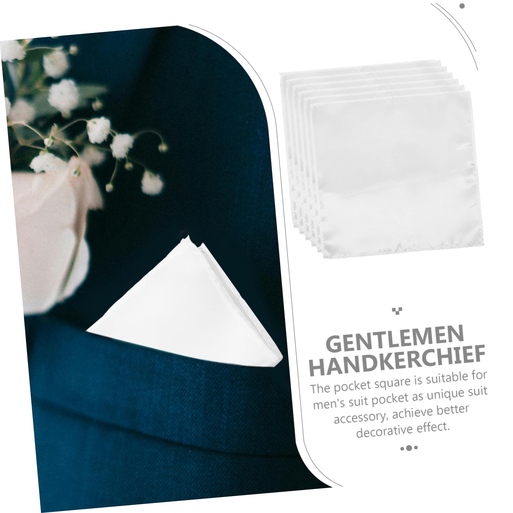 Healeved Fazzoletto Da Taschino Piazza Bianco Nozze Tasca Accessorio Per Verde Fazzoletto Da Uomo Fazzoletto Da Tailleur Filato Di Poliestere Bianca