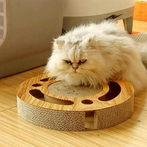 Miniatura 7 de Almohadilla para rascar para gatos, bolas de rascar corrugado, accesorio redondo, multiusos, respetuoso con el medio ambiente para gatos de interior