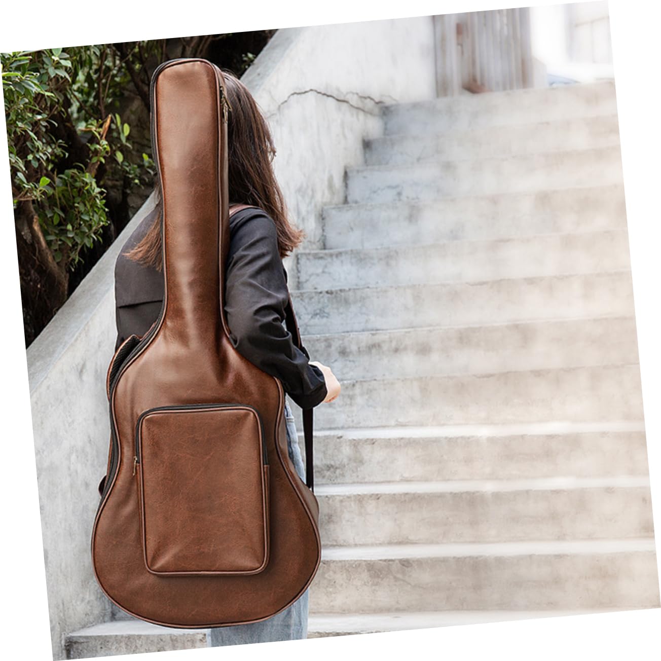 Wasserabweisende Gitarrentasche für Akustikgitarre 41 Zoll mit Doppelseitigem Schultergurt und Großen Außentaschen für Einfaches Reisen und Training