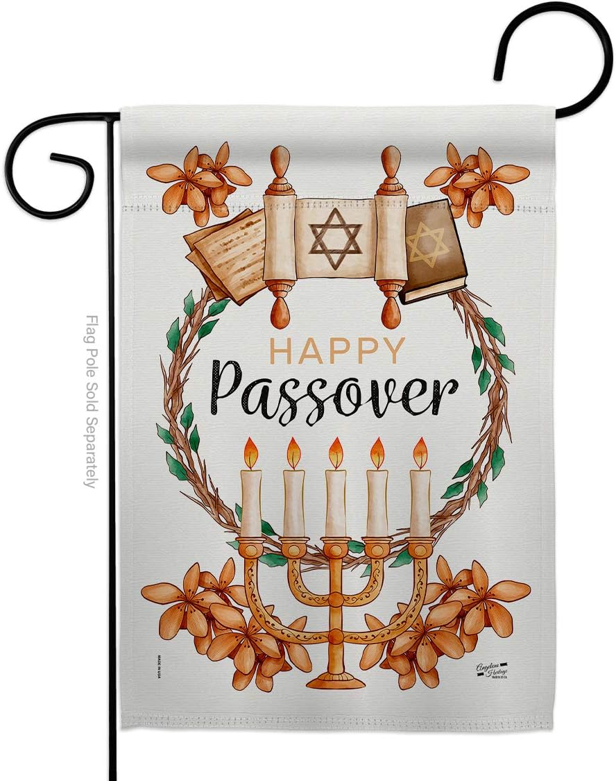Passover Burlap Burlap Garden Flag Religious Wine Celebration Festival Holiday Jewish Hanukkah David Small Decorative Gift Yard House Banner Double-Sided Made In USA 13 X 18.5