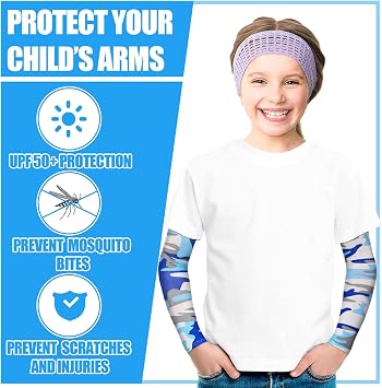 Xuhal 10 Pairs Arm Sleeves for Kids Youth Basketball Football Baseball UV Sun Protection Sports Compression Arm Cover