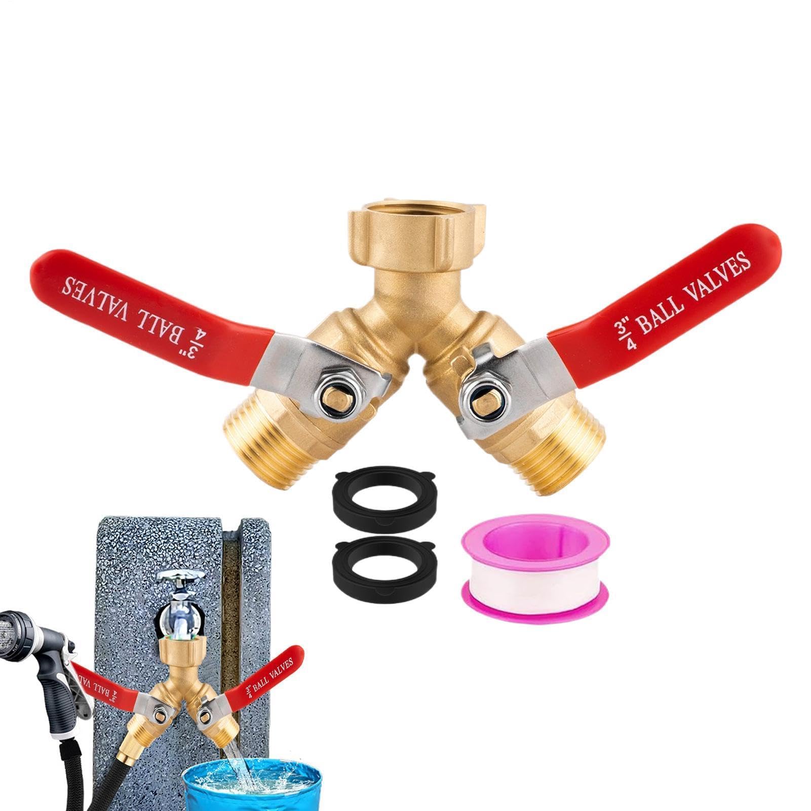 Cbkrgfpdou One Color Brass Hose Splitter 2 Way