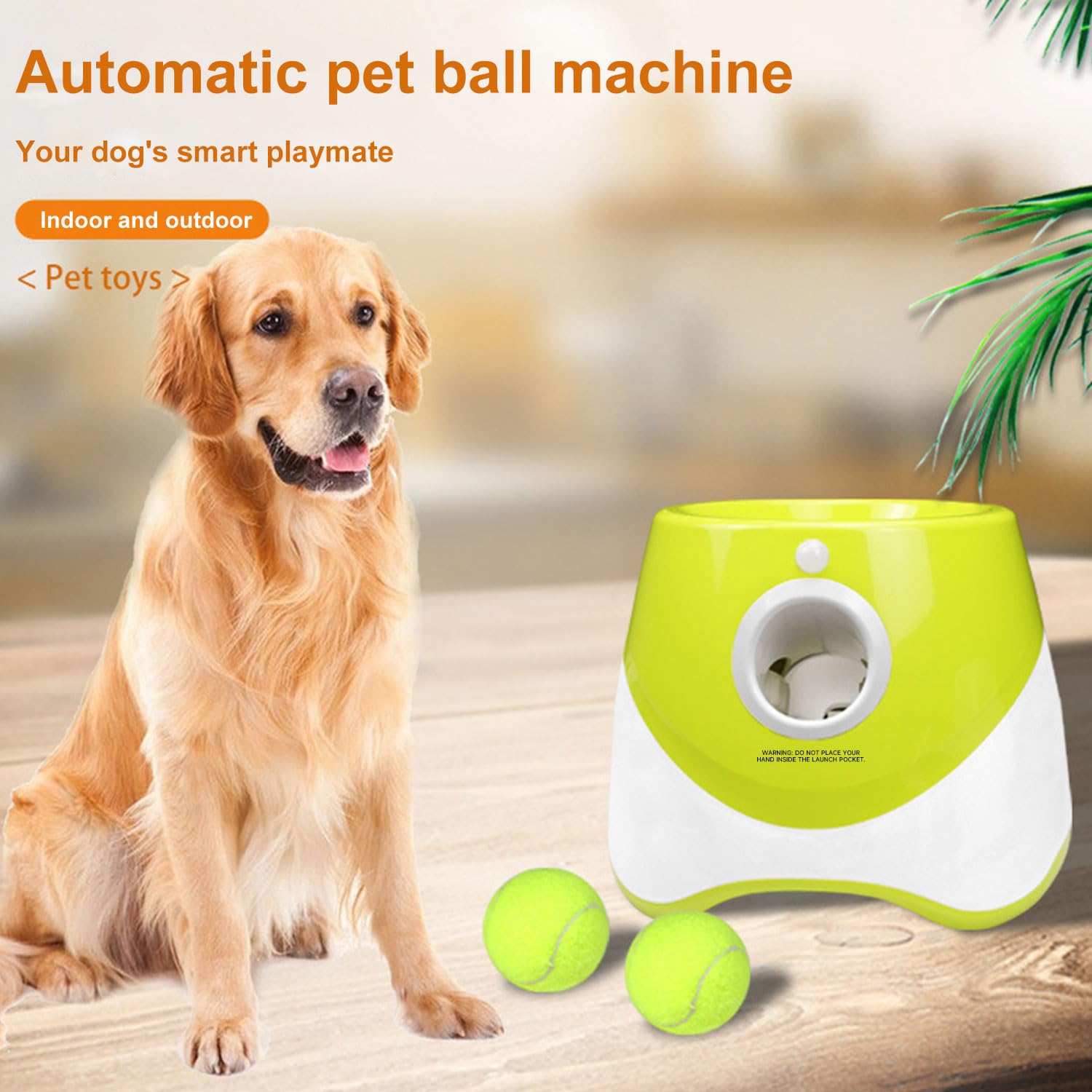 Máquina lanzadora de pelotas para perros automática, para perros con 3 anchuras de lanzamiento, recargable y portátil, incluye 3 pelotas de tenis, juguete interactivo para perros para interior