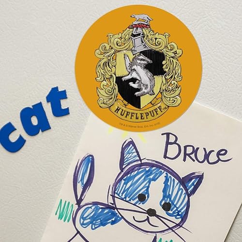 Miniatura 4 de Harry Potter Hufflepuff pintado cresta automotriz coche refrigerador Locker vinilo círculo imán