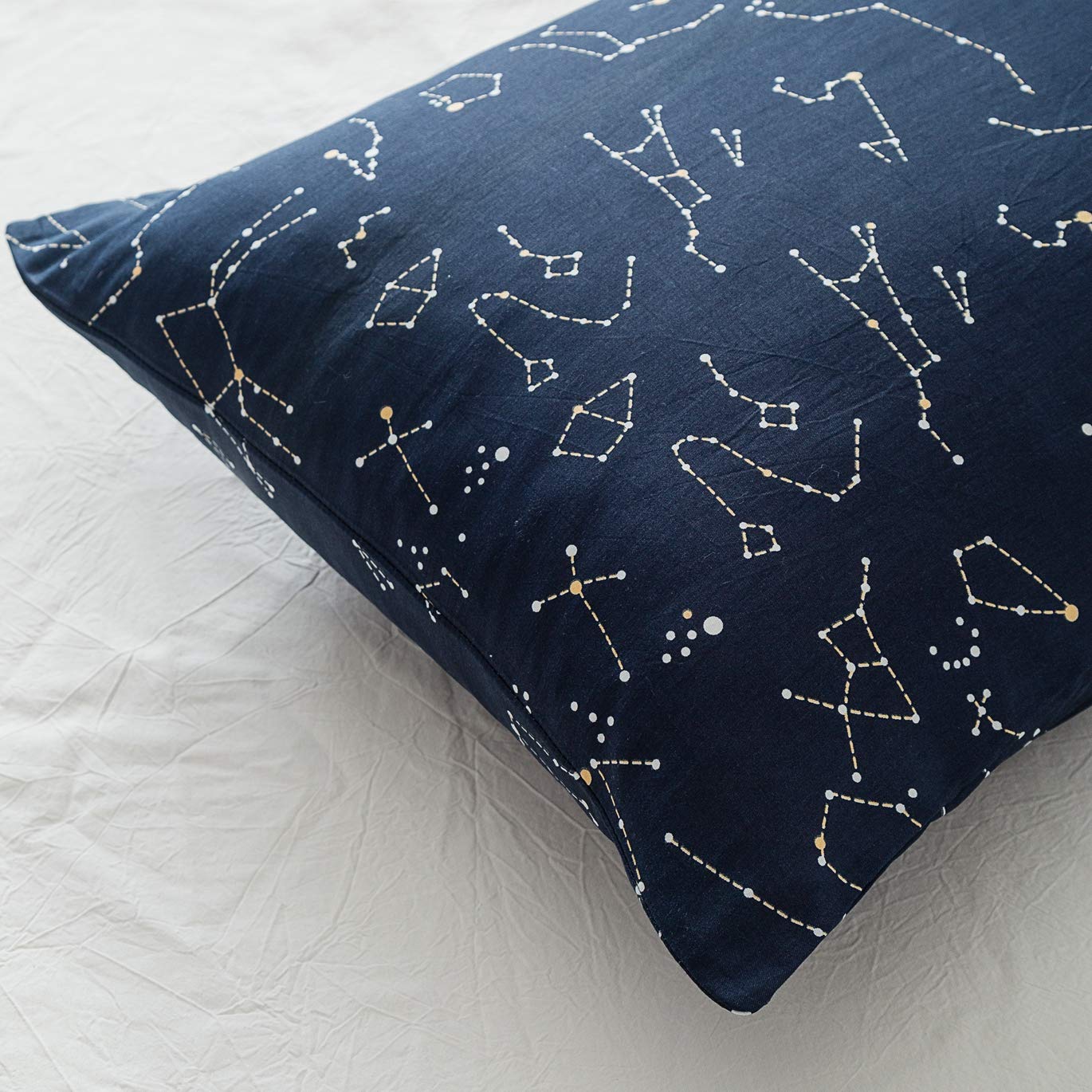 SUSYBAO - Juego de 2 fundas de almohada, 100% algodón, diseño estampado, cierre de sobre, calidad de hotel, suave, decoración del hogar, cómodo, fácil cuidado, lavable a máquina