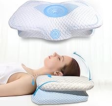 Houtdoor Cervical Pillow for Neck Pain Relief, 2 in 1 Ergonomic Memory Foam Pillow, Orthopedic Contour Memory Pillow for Neck and Shoulder, Neck Support Pillow for Side Back Stomach Sleepers