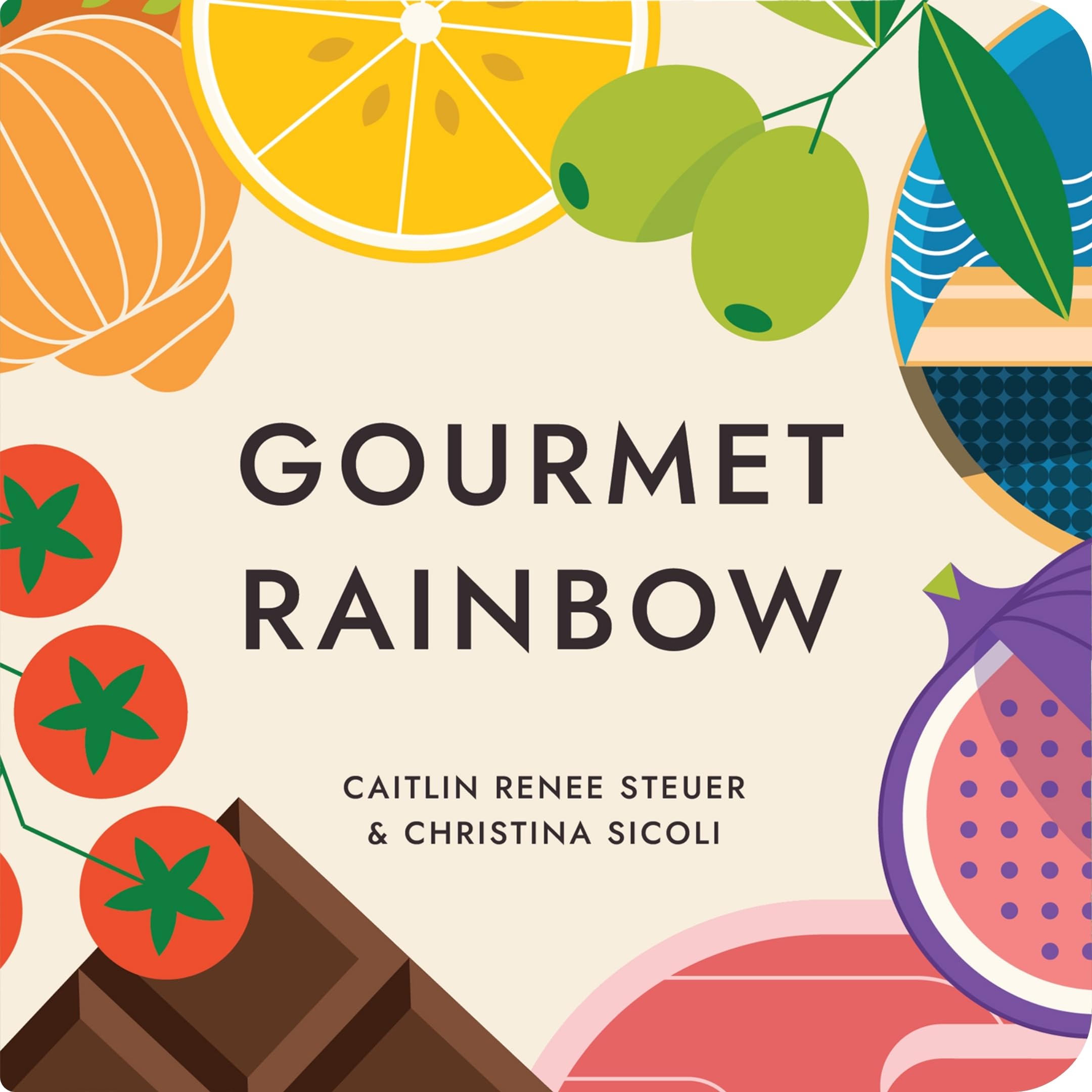 Gourmet Rainbow Board Book Poems About Color and Food Facts for Early Reader Baby 0-12M and Toddler Learning Resource 1-4 Years Preschool Classroom