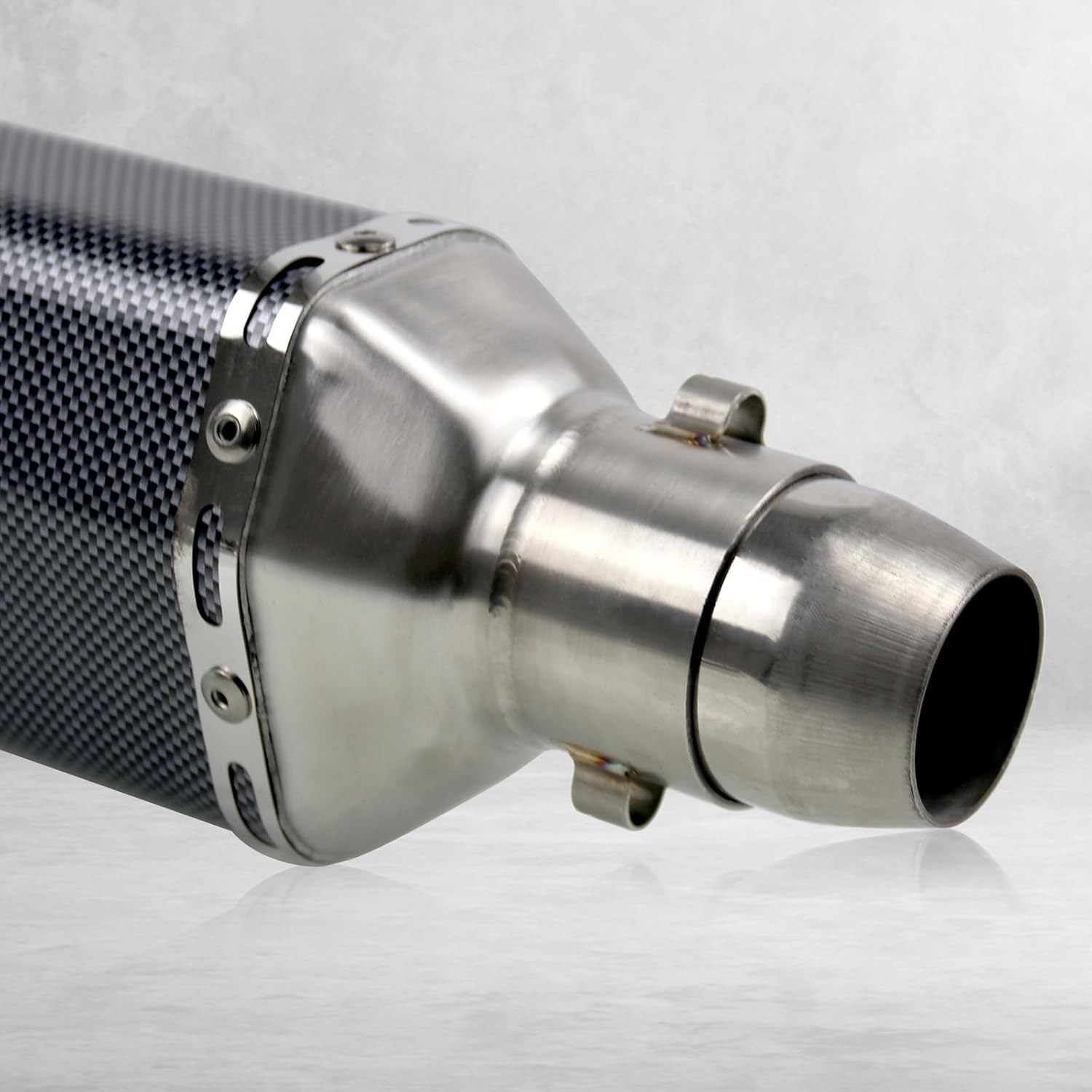 Sporacingrts Carbon Fiber Muffler - 1.5-2" Inlet with Removable DB Killer for Street/Sport Motorcycles & Scooters (38-51mm Diameter)