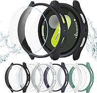 Vista 16 de Pack de 12 fundas para Samsung Galaxy Watch 6 de 40 mm, protector de pantalla con cubierta de policarbonato duro y película protectora de vidrio