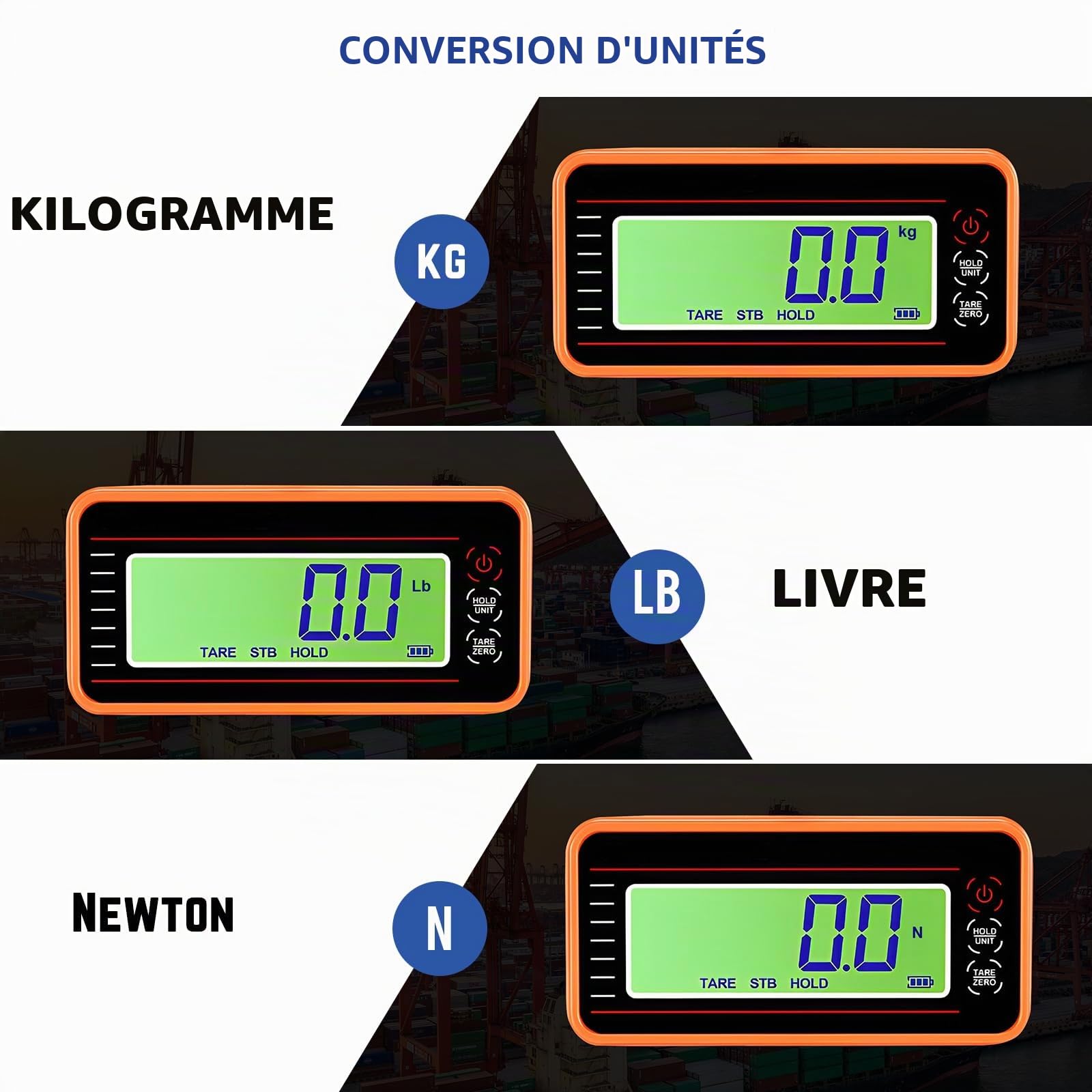Pèson Électronique 1500 kg/3306 lbs, LCD Dynamometre, Balance à Grue Industrielle Avec Télécommande, Grue Telecommandée Pour Valise, Bagages, Pesage De Quai, Agriculture