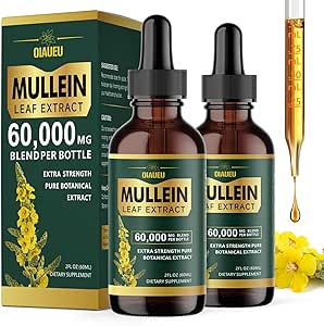 Mullein Leaf Extract Drops For Lung Support - Natural Respiratory Herbal Supplement 2 Fl Oz