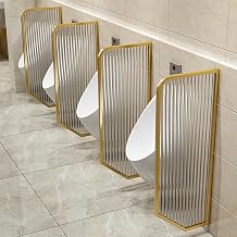 Wall-Mounted Toilet Partition Urinal Screen Tempered Glass Privacy Divider for Men, Ideal Hotels and Public Restrooms