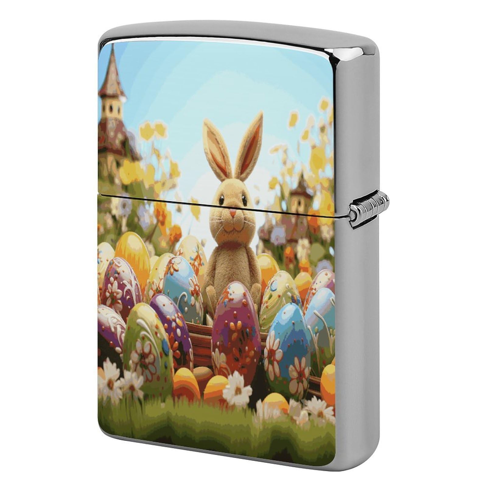 Fodpand Style Easter Colorful Eggs Metal Lighter Case Cover Lighter Sleeve