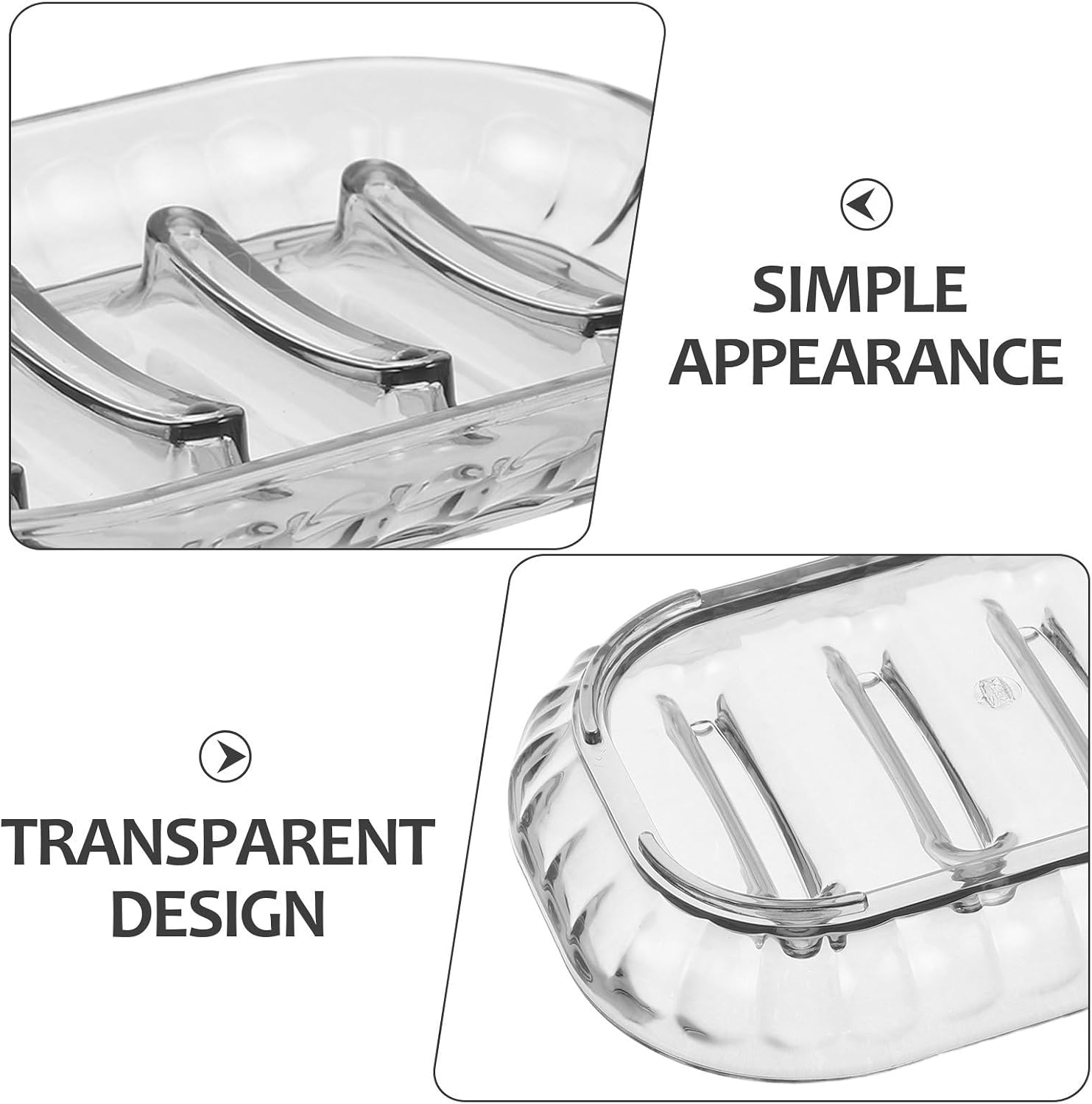 2pcs Soap Dish with Drainage and Non-Slip Design Pet Material Bar Soap Holder Tray for Bathroom and Kitchen Sink Easy Cleaning and Space Saving Self-draining image 3