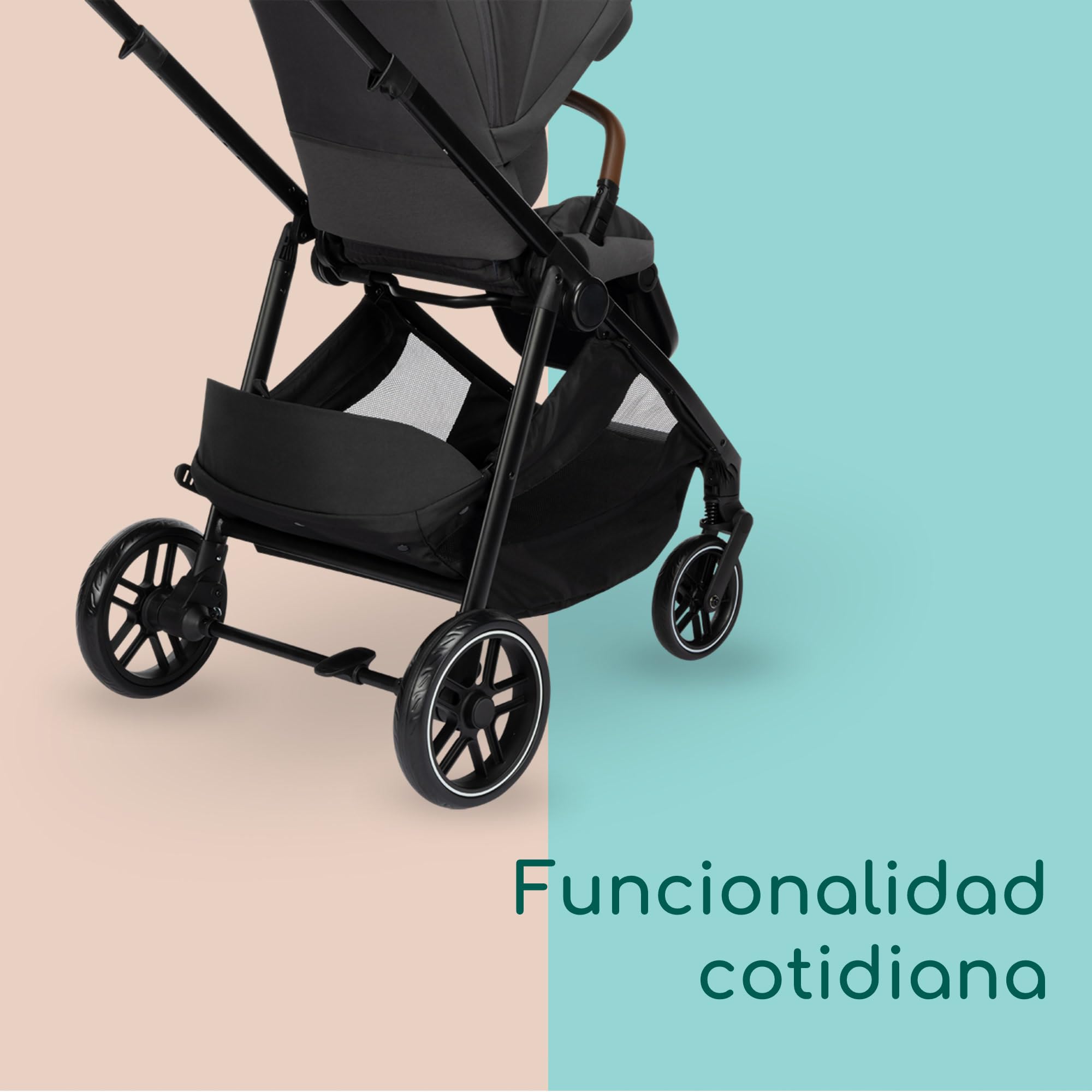 Bebeconfort Luvia Trio, Carrito bebé 3 en 1, 0-4 Años (0-22 kg), Cochecito, Silla coche, Capazo, Cierre Inteligente, Manillar Ajustable, Absorción de Impactos en Ruedas, Mineral Graphite