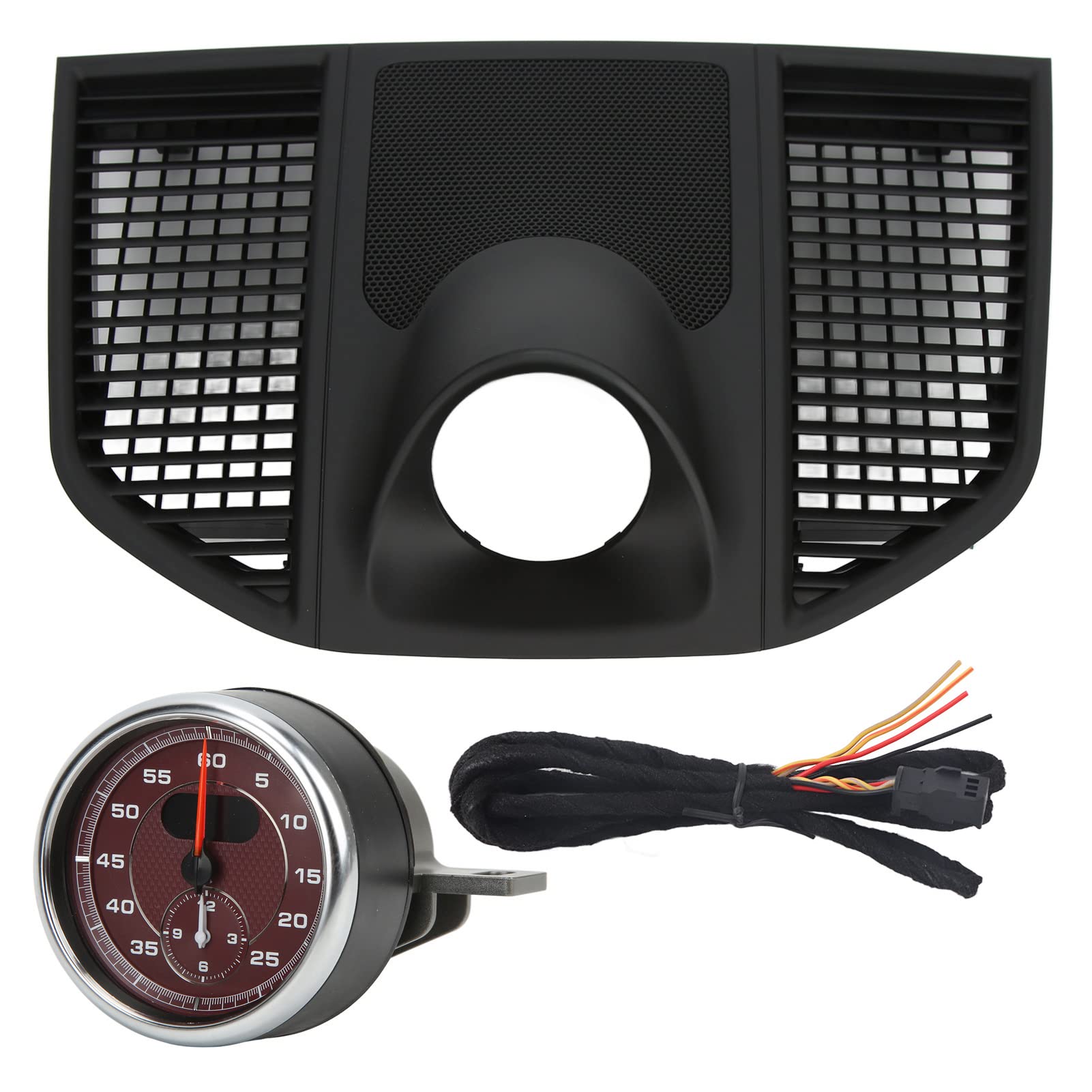 Dioche Pannello Strumenti della Console Centrale dell'auto con Set di Orologi 95B 858 189 C 5Q0 per il 2014-2020 - Sostituzione ABS Premium (cronometro rosso scuro)