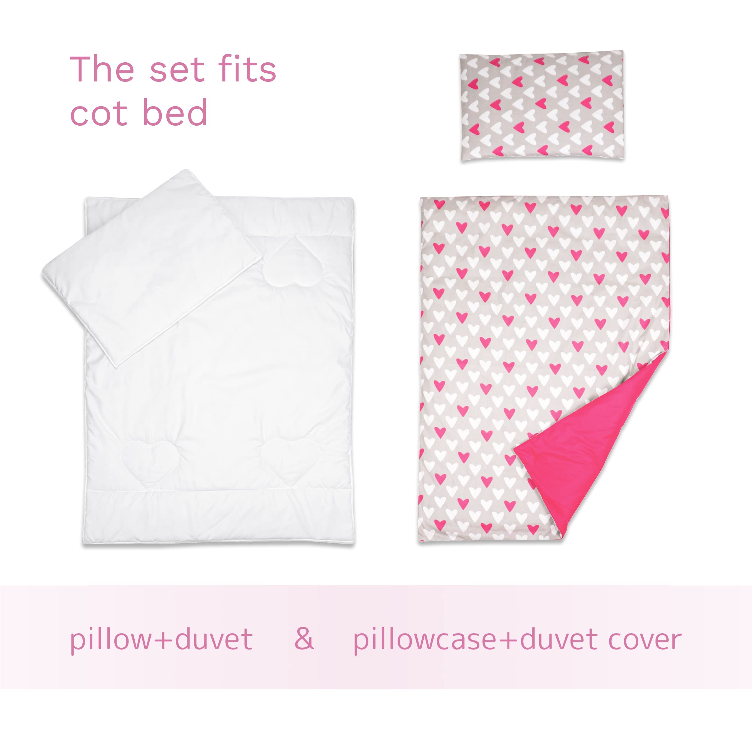 Baby Comfort 4 Piece Toddler Kids Cot Bed Set 120x90 cm Duvet Pillow Duvet Cover Pillowcase 12M+ (It's a Boy) — view 20