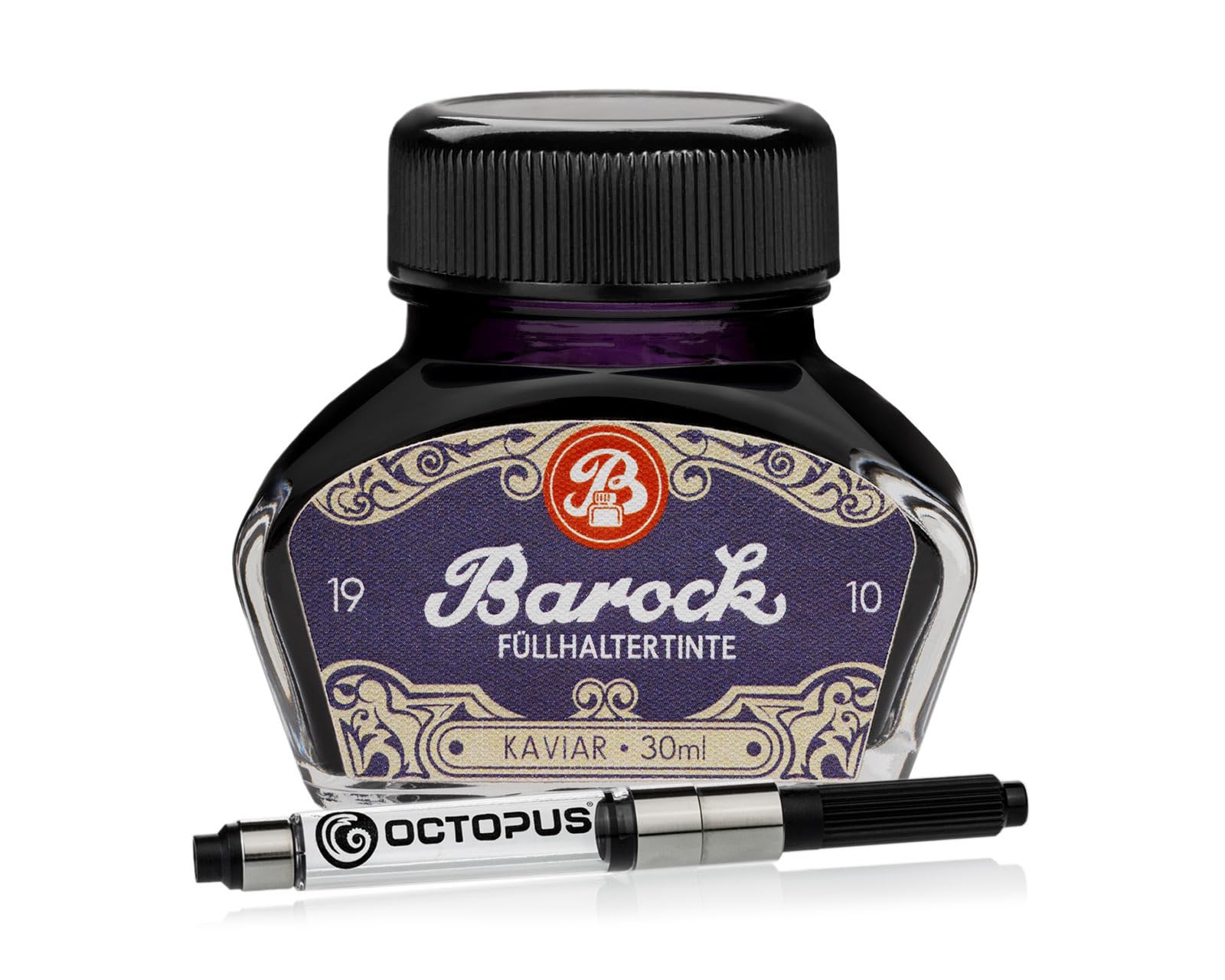 Barock 1910 Purple Caviar Fountain Pen Ink 30ml with Converter