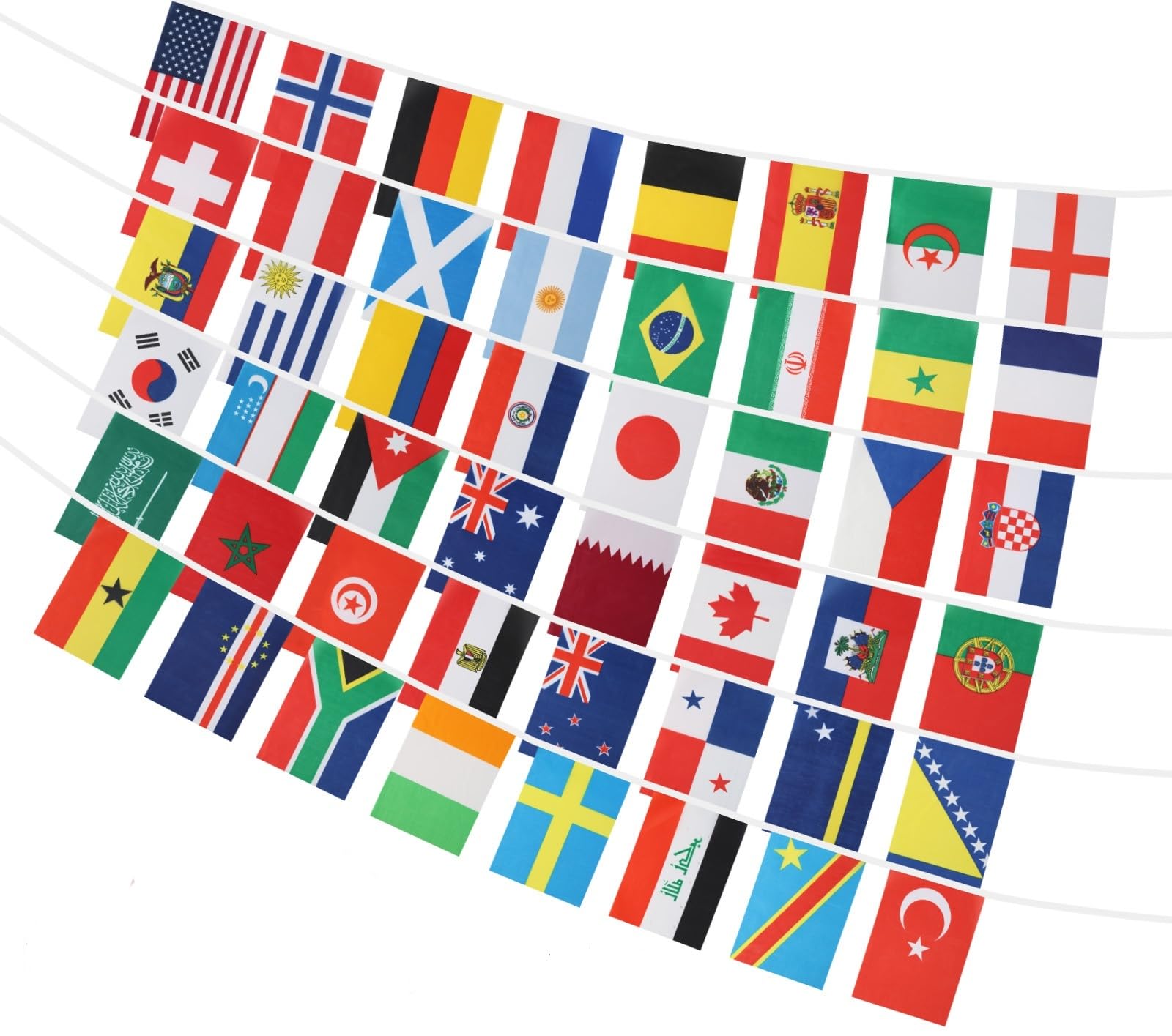 World Cup Bunting 2026, 48 Countries Flags, 15m Double Sided Flags England Portugal String Banner for Football Party Bar 2026 World Cup Flags Outdoor Garden Street Decorations(1 Pack) — image 1