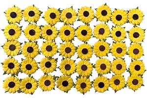 Tiny Sunflowers Craft Paper: 50 Pcs Mulberry Paper Sunflowers for Craft Projects