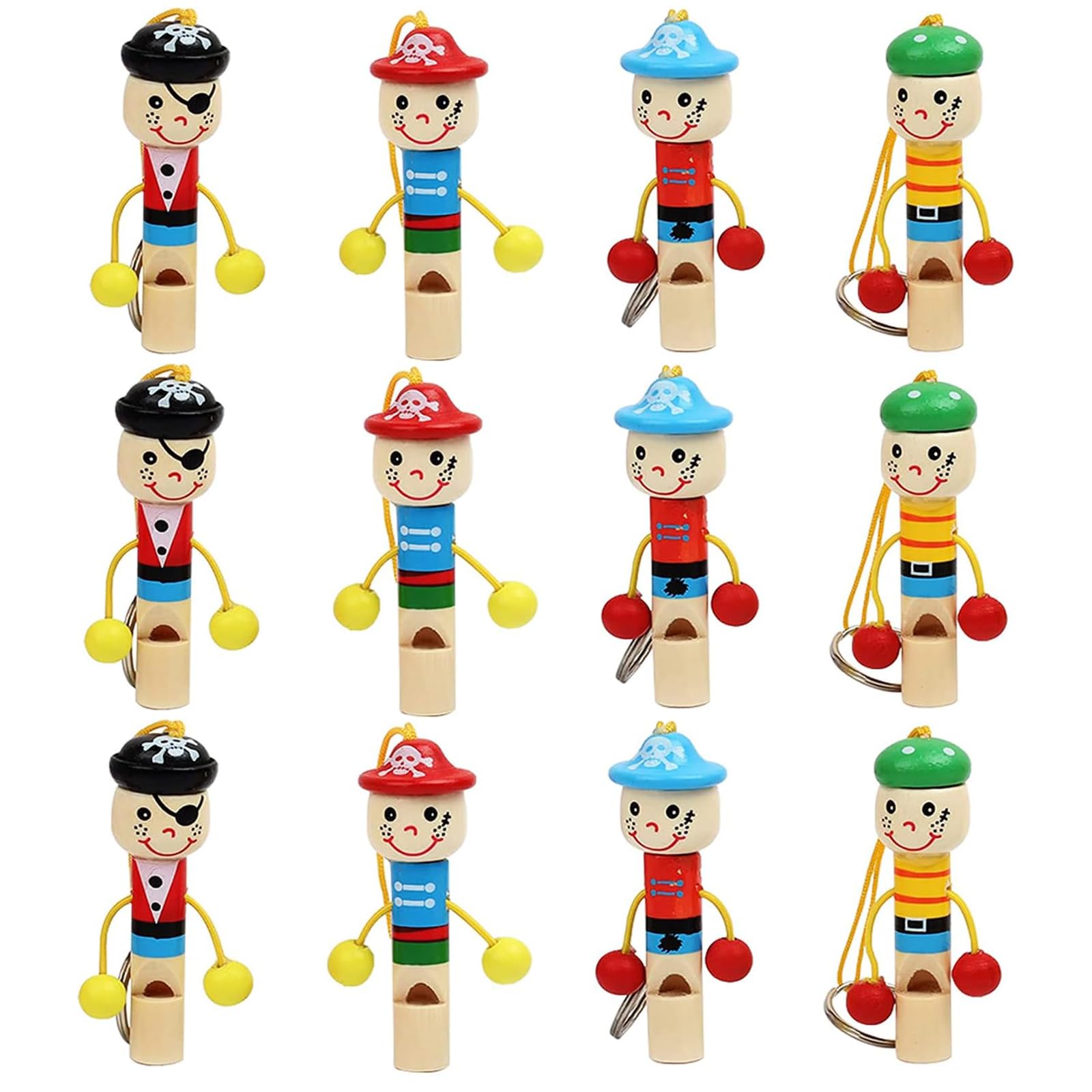 12 Pieza Color Aleatorio Silbato para Niños, Silbatos de Madera Niños, Silbatos Infantiles de Madera, Juguetes Infantiles para Fiestas, Juegos, Entretenimiento, Fiestas
