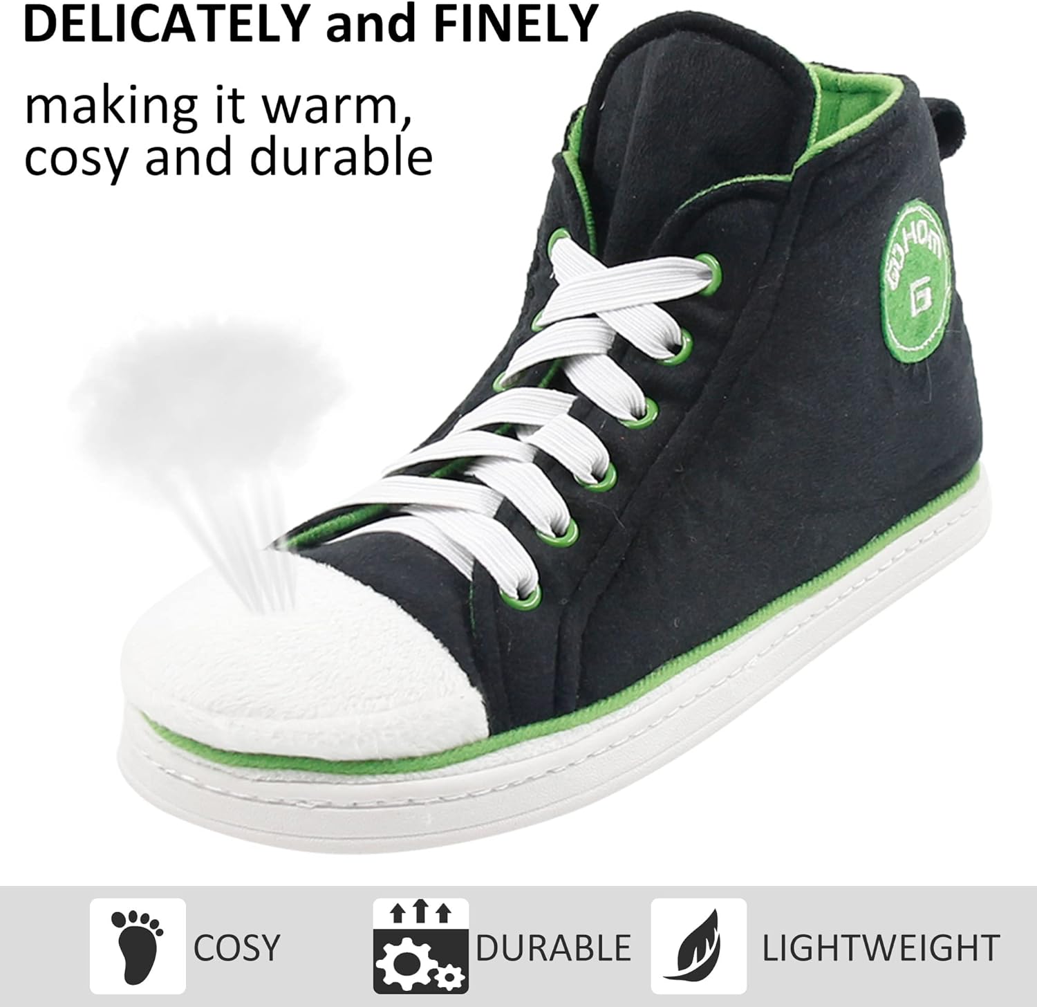 Sneaker Slippers for Women Fashion Indoor House Slipper Boots, Women's Super Soft Warm High Top Plush House Shoes for Women Slippers - Image 4