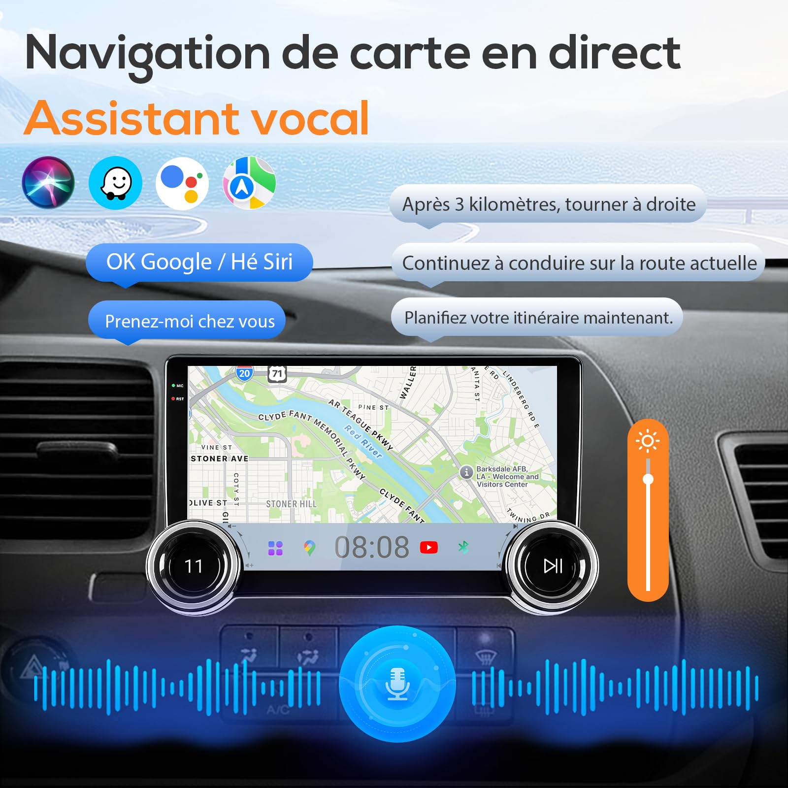 Haudio 2 Din Autoradio avec CarPlay Sans Fil et Android Auto, 10.1 Pouces Autoradio Bluetooth avec Caméra Arrière, Lien Miroir, AM/RDS/FM, Compatible avec Toutes les Voitures avec Double Bouton 2+64Go