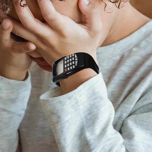 Miniatura 7 de Reloj de calculadora para hombre, reloj digital, reloj de pulsera con función geométrica de operación, calculadora financiera con correa de resina