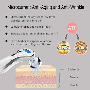 4D Microcurrent Face Massager Roller,Electric Rechargeable Face Lift Roller Arms Legs Massager for Anti Aging Wrinkles Facial Massage