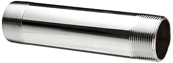 Chrome-Plated Brass Pipe Fitting, Nipple, Schedule 40, 1-1/4" NPT X 6" Length