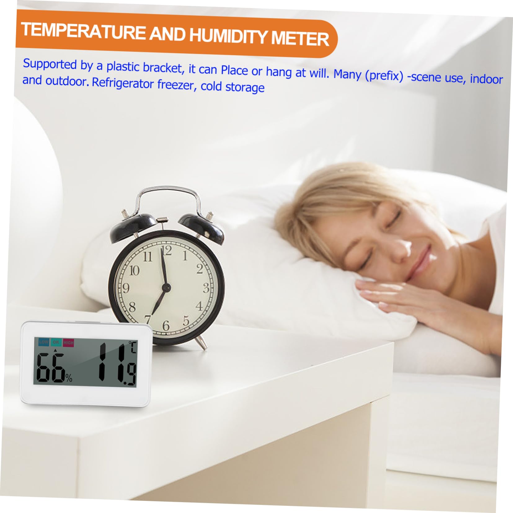 Zerodeko 3pezzi Termometro Igrometro Elettronico Compatto Per Cucina e Frigorifero Misuratore Di Temperatura e Umidità Portatile Con Monitoraggio Reale e Display Per Ambienti Interni Ed