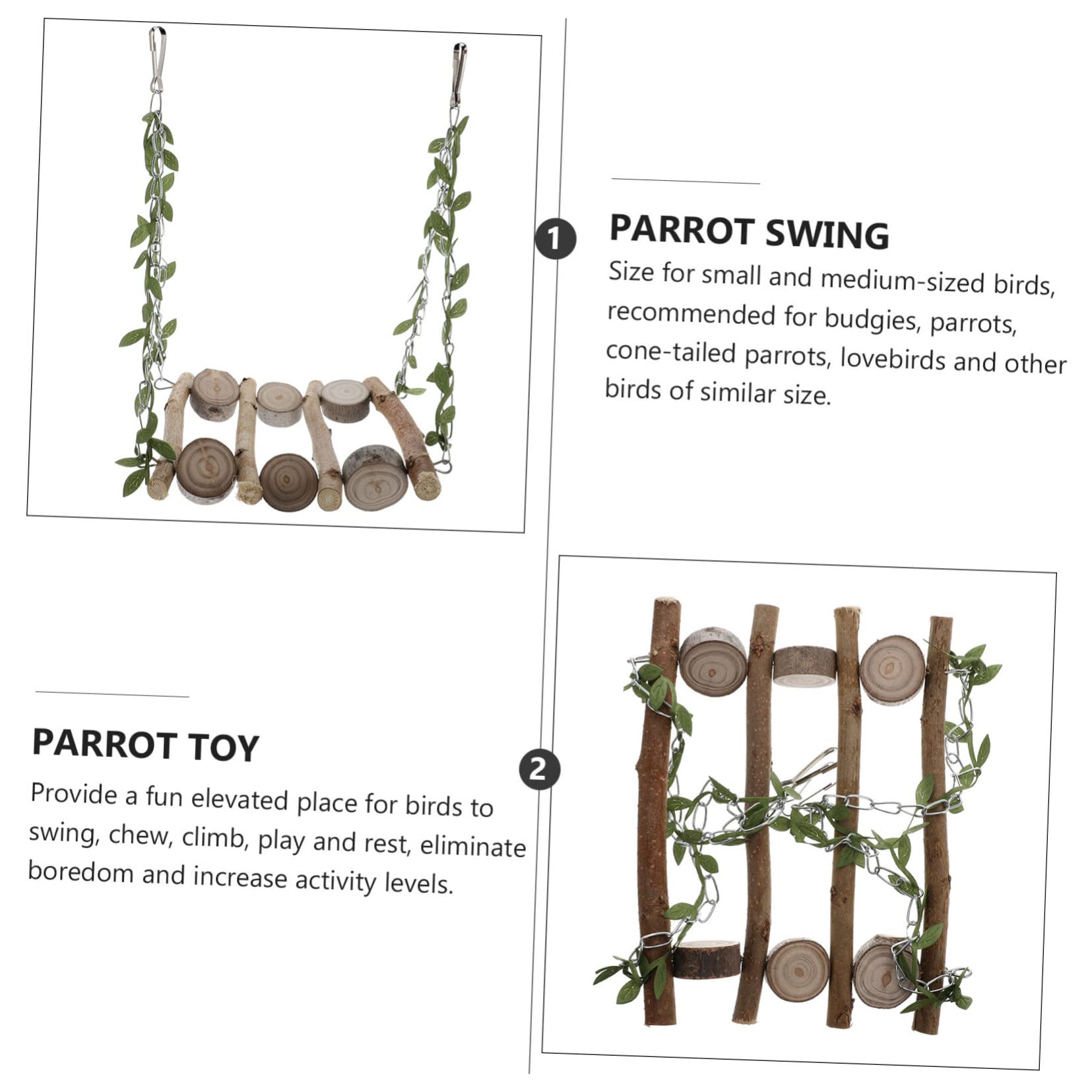 minkissy Lot de 3 Jouets pour Perroquet perchoir Oiseau hamac pour Oiseau Jouet d'escalade Jouet d'escalade pour Cage à Oiseaux Jouets à Suspendre pour Perroquet balançoire Jouet pour Animal de